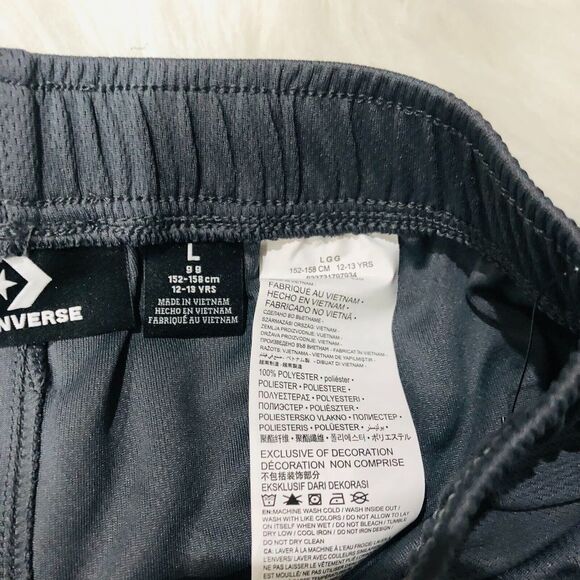 Converse Boys Youth Athletic Shorts Color Gray Size Large 12-13 Years NWT‎ - Picture 3 of 4